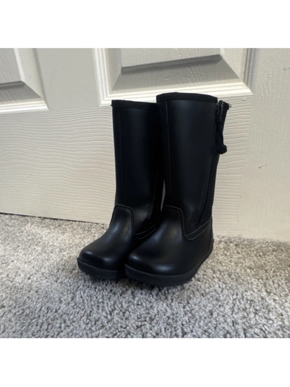 Billy Rain Kids Classic Black Mid-Calf Boots with Side Zip